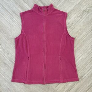 LL Bean Thin Fleece Vest Pink Size Medium